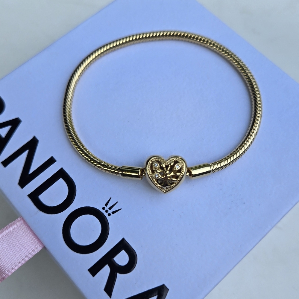 Pandora Gold Heart Charm Bracelet